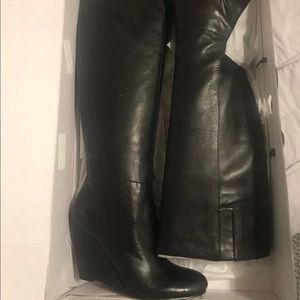 Nine West Tall Black Leather Boots